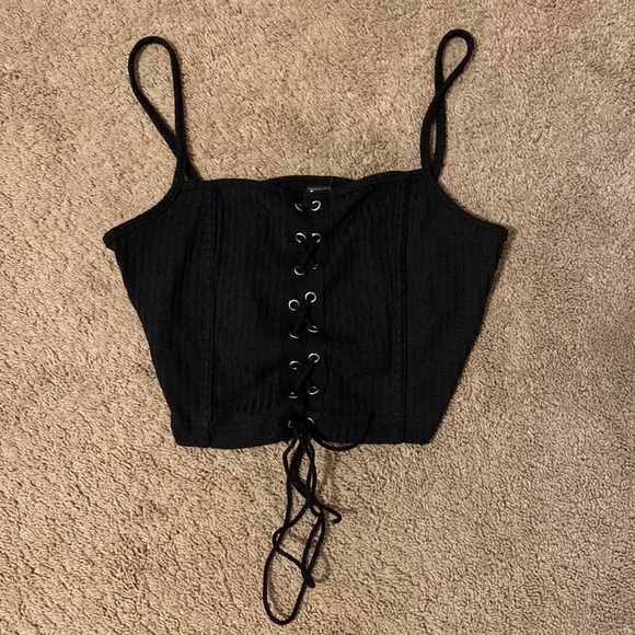 SHEIN garment eyelet lace up front cami top - Picture 1 of 1
